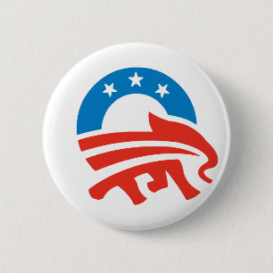 Badge Rond 5 Cm Républicains pour Obama