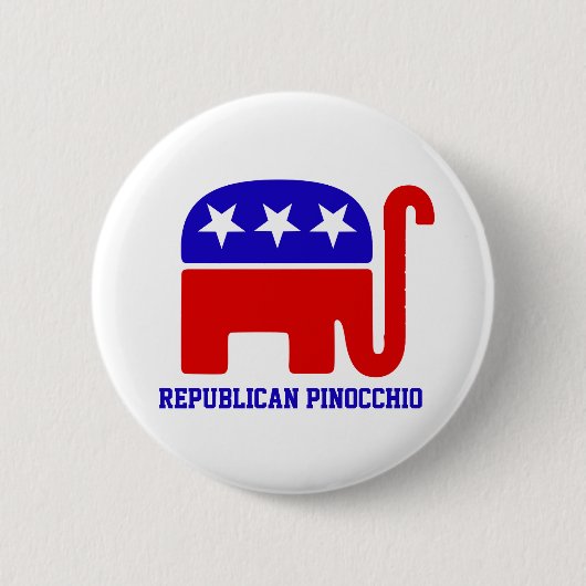 Badge Rond 5 Cm REPUBLICAN Party Liars PINOCCHIO button (Devant)