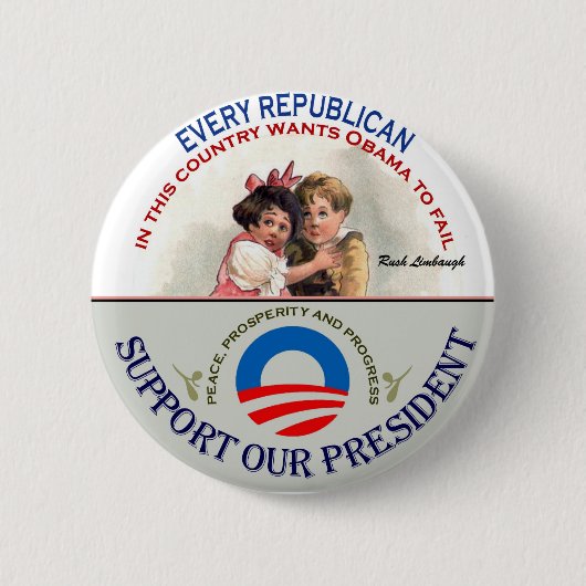 Badge Rond 5 Cm Republincans et Limbaugh (Devant)
