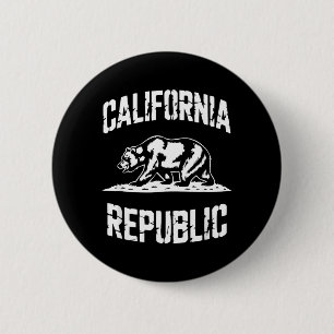 Badge Rond 5 Cm République de Californie État Grizzly Rétro Vintag