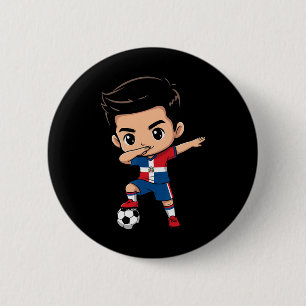 Badge Rond 5 Cm République dominicaine Enfant qui dab Drapeau domi
