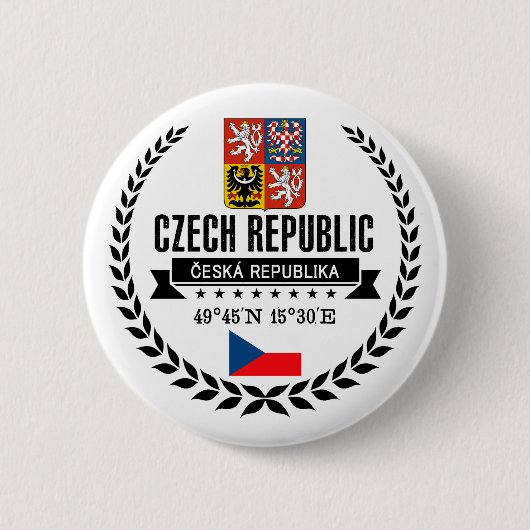 Badge Rond 5 Cm République tchèque (Devant)
