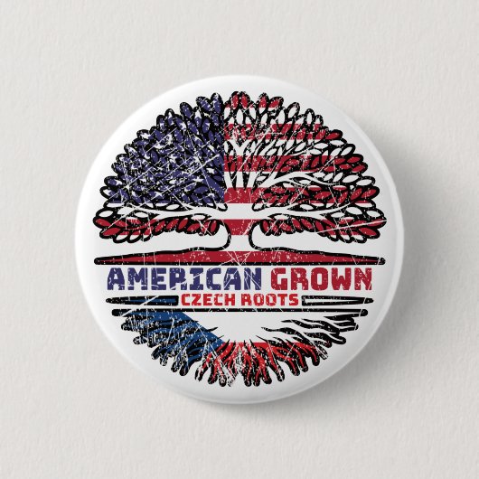 Badge Rond 5 Cm République tchèque Tchèque États-Unis États-Unis (Devant)