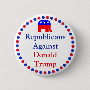 Badge Rond 5 Cm Repulicans contre le bouton de Donald Trump