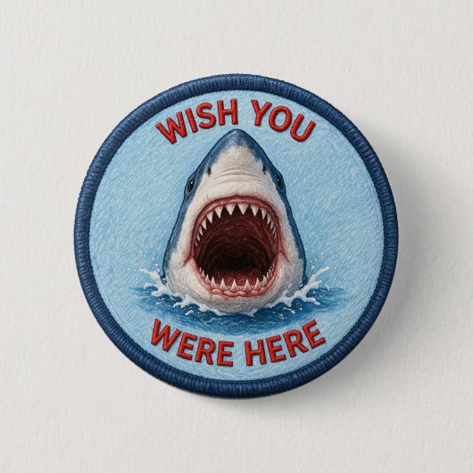 Badge Rond 5 Cm Requin (Devant)