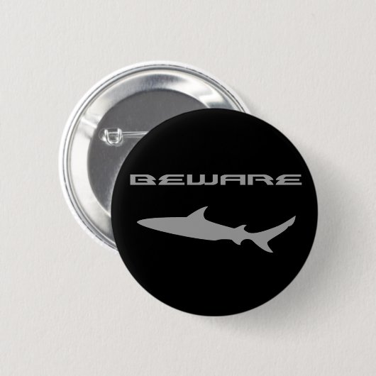 Badge Rond 5 Cm Requin (Devant & derrière)