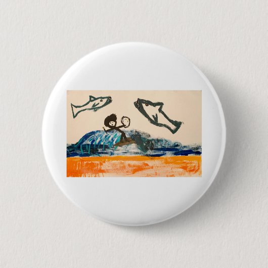 Badge Rond 5 Cm requin (Devant)