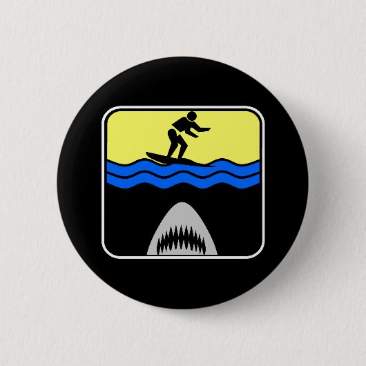 Badge Rond 5 Cm Requin de surfer (Devant)