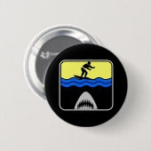 Badge Rond 5 Cm Requin de surfer (Devant & derrière)