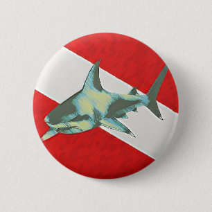 Badge Rond 5 Cm requin-drapeau
