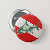 Badge Rond 5 Cm requin-drapeau (Devant & derrière)