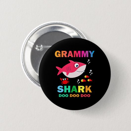 Badge Rond 5 Cm Requin Grammy (Devant & derrière)