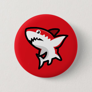 Badge Rond 5 Cm Requin rouge