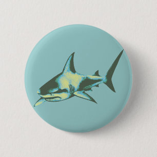 Badge Rond 5 Cm requins, animaux sauvages