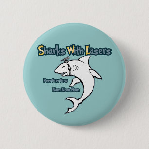 Badge Rond 5 Cm Requins avec des lasers