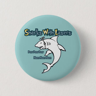 Badge Rond 5 Cm Requins avec des lasers