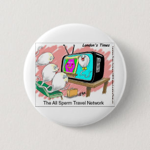 Badge Rond 5 Cm Réseau de voyage de sperme Cartes drôles T-shirts