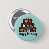 Badge Rond 5 Cm Réseau neuronal d'anniversaire nerd (Devant & derrière)