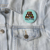 Badge Rond 5 Cm Réseau neuronal d'anniversaire nerd (En situation)
