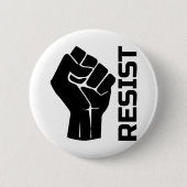 Badge Rond 5 Cm Résiste avec poing - en noir 0002 (Devant)