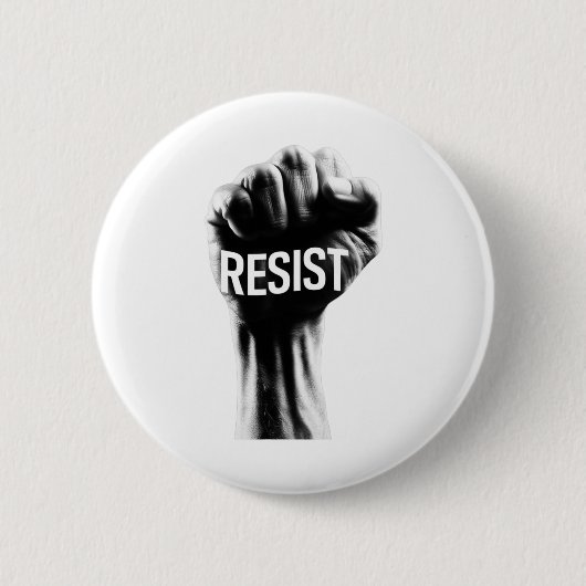 Badge Rond 5 Cm Résiste Avec Un Poing (Devant)