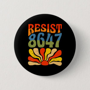Badge Rond 5 Cm Résister 8647 Fleur Anti-trump Droits de l'Homme P