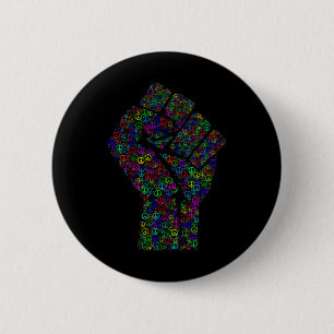 Badge Rond 5 Cm Résister à la première paix Signal Rainbows Activi