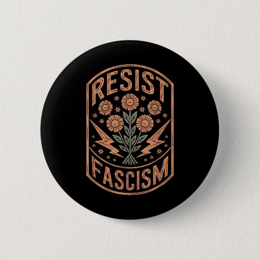 Badge Rond 5 Cm Résister à la protestation contre le fascisme Trum (Devant)