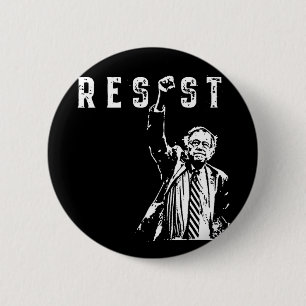 Badge Rond 5 Cm Résister Bernie Sanders Liberter Service National