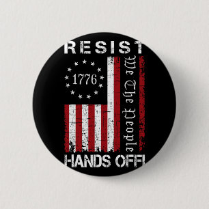 Badge Rond 5 Cm Résister Mains Hors Manifestation Nous Le Peuple D