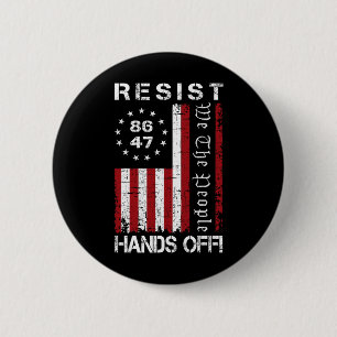 Badge Rond 5 Cm Résister Mains Off Protest 86 47 8647 Manifestatio