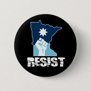 Badge Rond 5 Cm Résister Poing Levant Minnesota