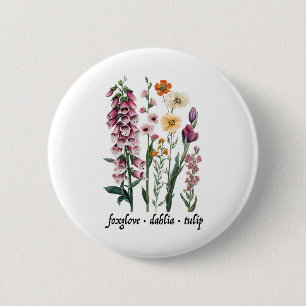 Badge Rond 5 Cm Résistez à la subtile protestation florale vintage