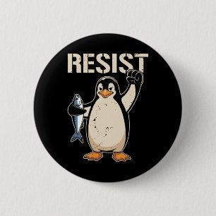 Badge Rond 5 Cm Résistez à l'activisme des pingouins Femmes Hommes