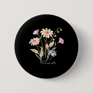 Badge Rond 5 Cm Résistez à une protestation botanique subtile cont