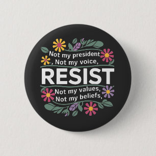 Badge Rond 5 Cm Résistez à une protestation botanique subtile cont