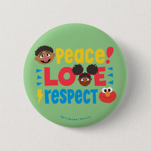 Badge Rond 5 Cm Respect de l'amour pour la paix