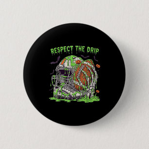 Badge Rond 5 Cm Respectez le football de la main de squelette d'Ha