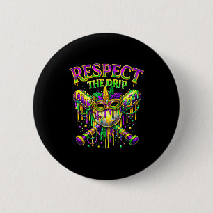Badge Rond 5 Cm Respectez le goutte à goutte mardi gras baseball g