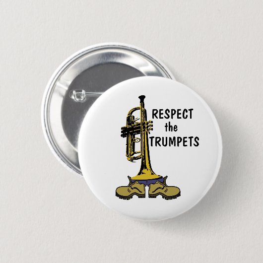 Badge Rond 5 Cm Respectez les trompettes (Devant & derrière)