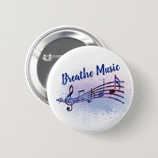 Badge Rond 5 Cm Respire la musique (Devant & derrière)