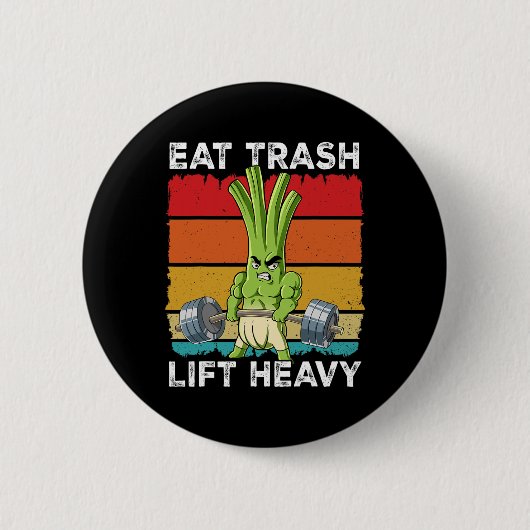 Badge Rond 5 Cm Ressort Onion Gym Entraînement Poids Manger Trash  (Devant)