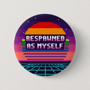 Badge Rond 5 Cm Ressuscité En Moi-même Fierté Bouton Pixel