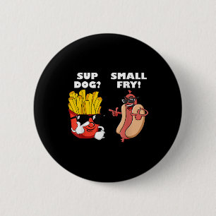 Badge Rond 5 Cm Restauration Rapide Chien Chaud Et Petite Friture 