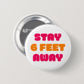Badge Rond 5 Cm Restez À 2 Mètres. (Devant & derrière)