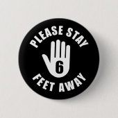Badge Rond 5 Cm Restez À 6 Mètres (Devant)
