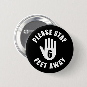 Badge Rond 5 Cm Restez À 6 Mètres