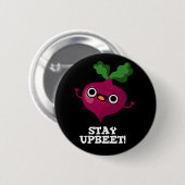Badge Rond 5 Cm Restez à jour Funny Veggie Beet Pun Dark BG (Devant & derrière)