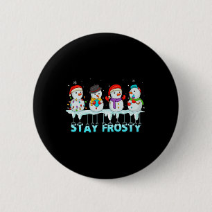 Badge Rond 5 Cm Restez Amusant Noël Cool Bonhomme de Neige Femmes 