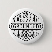 Badge Rond 5 Cm Restez au sol (Devant)